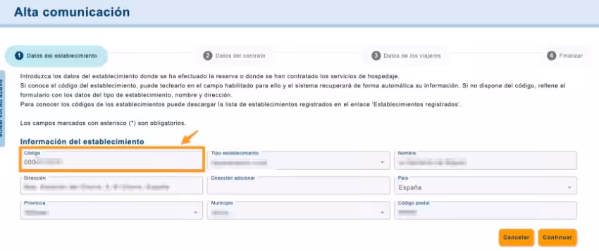 Codice della struttura
